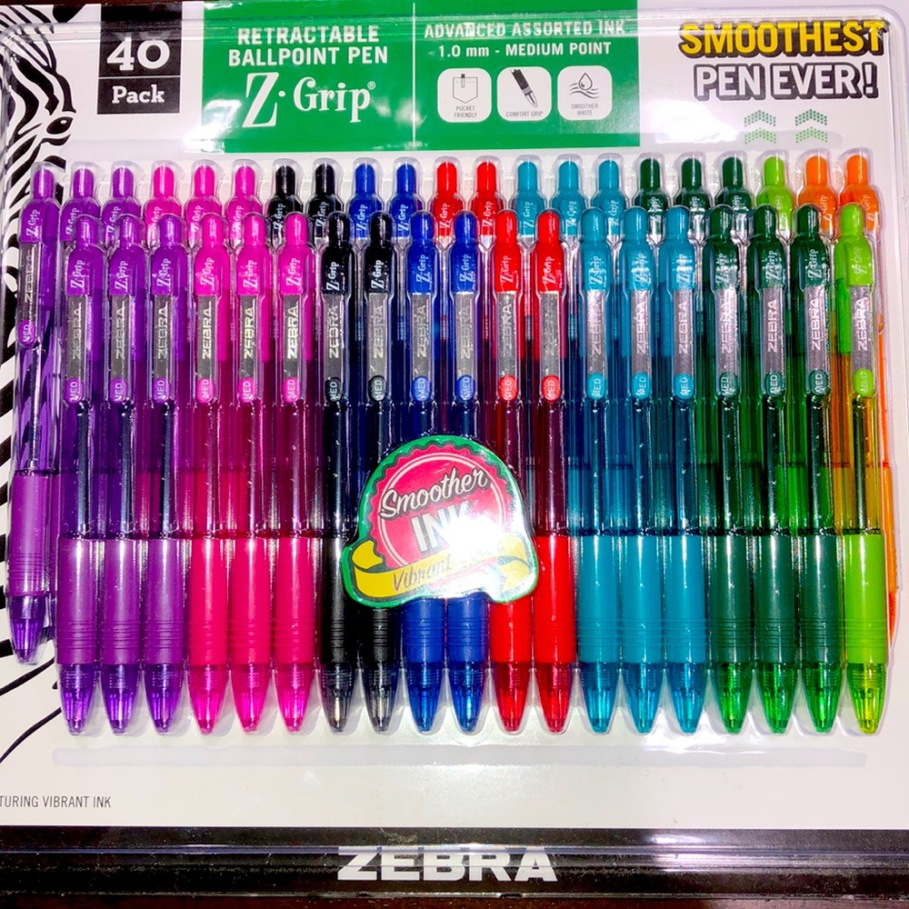 Z Grip Assorted Colors Retractable BallPoint Pens